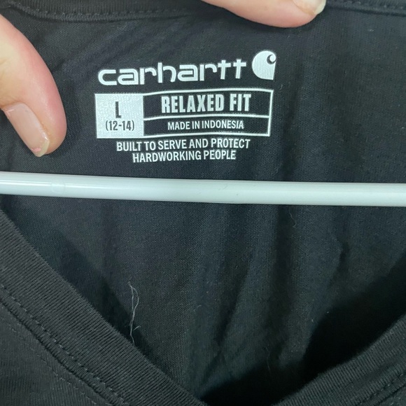 Carhartt woman’s size 12-14 large Black Short Sleeve T-shirt new - Picture 5 of 5